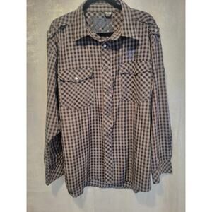 Raider Jean Co Infringement 1948 Men Gray Black XXL LS‎ Shirt Western Pearl Snap